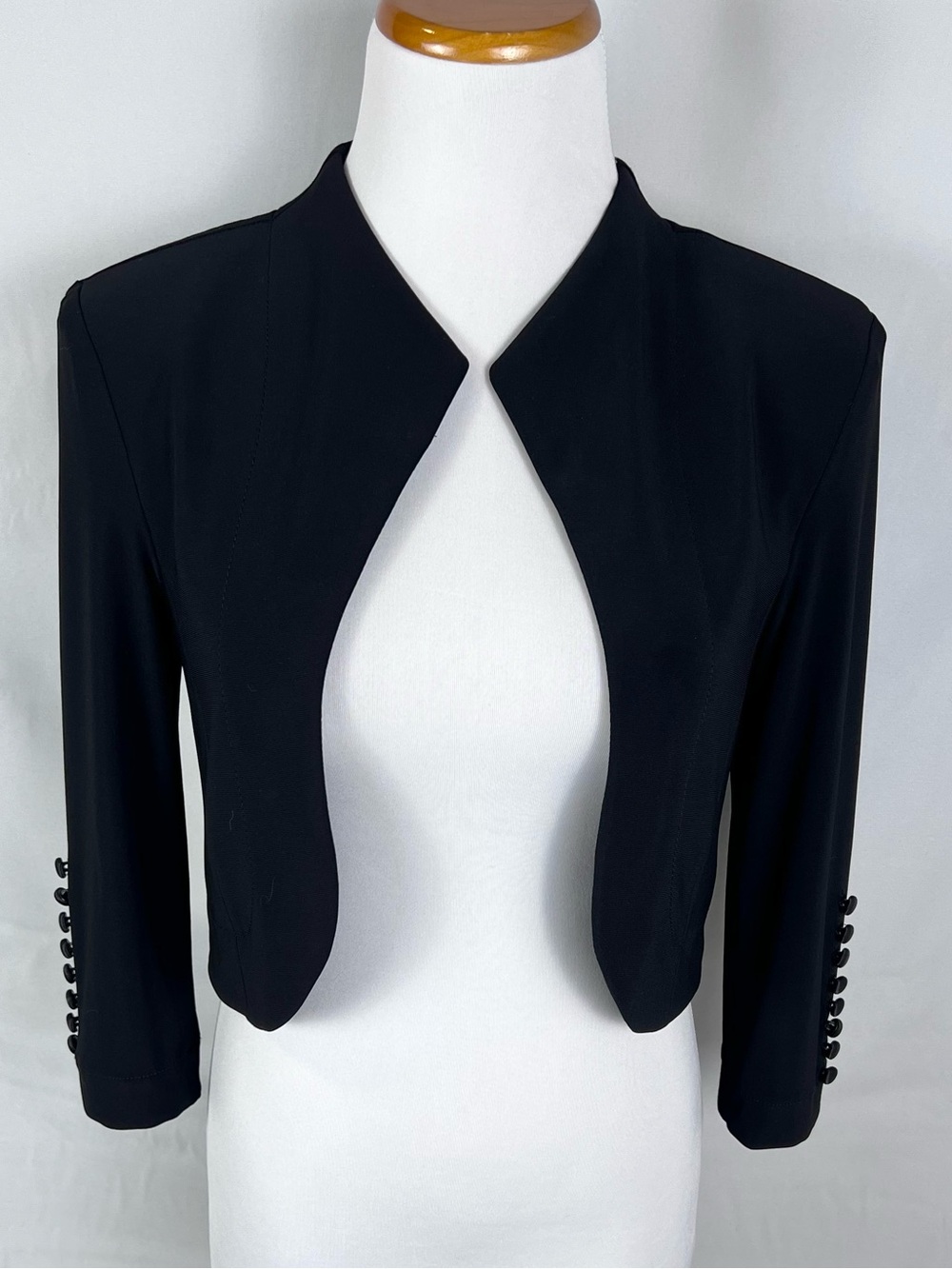 Joseph Ribkoff Black Cropped Open-Front Bolero Jacket